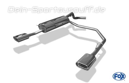Fox Edelstahl Duplex Sportauspuff Skoda Octavia 1U 135x80mm flachoval eingerollt abgeschrägt mit Absorber