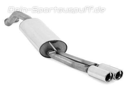 Fox Edelstahl Sportauspuff Skoda Octavia RS 1U 2x80mm rund eingerollt abgeschrägt mit Absorber