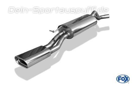 Fox Edelstahl Sportauspuff Skoda Octavia RS 1U 160x80mm flachoval eingerollt abgeschrägt mit Absorber