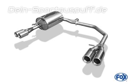 Fox Edelstahl Duplex Sportauspuff Skoda Octavia 1U 1.9TD 2.0l 4x4 2x76mm rund eingerollt gerade mit Absorber