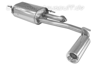 Fox Edelstahl Sportauspuff Subaru Justy 2 JMA/MS ohne lack. Stoßstange 1x90mm rund eingerollt gerade mit Absorber