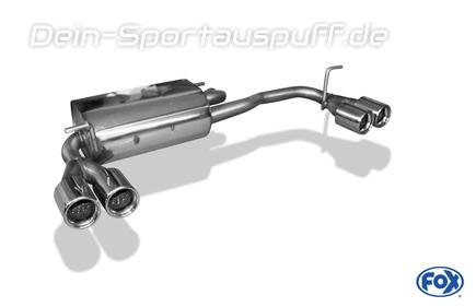 Fox Edelstahl Duplex Sportauspuff Subaru Justy 2 JMA/MS ohne lack. Stoßstange 2x76mm rund eingerollt gerade mit Absorber