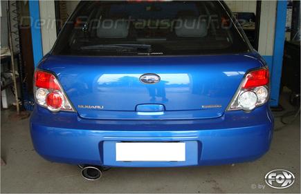 Fox Edelstahl Sportauspuff Subaru Impreza GD GG 2.0l 129x106mm oval eingerollt abgeschrägt mit Absorber