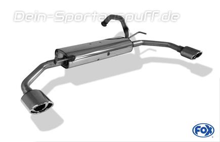 Fox Edelstahl Duplex Sportauspuff Toyota Aygo 106x71mm oval eingerollt abgeschrägt mit Absorber
