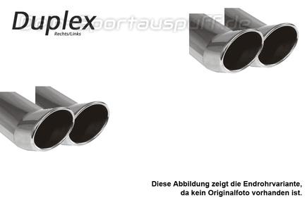 Fox Edelstahl Duplex Sportauspuff Toyota Yaris 1 TS Typ P1 2x115x85mm DTM oval eingerollt gerade