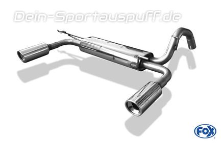Fox Edelstahl Duplex Sportauspuff Toyota Yaris 2 Typ P9 1x90mm rund eingerollt abgeschrägt mit Absorber