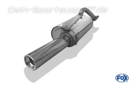 Fox Edelstahl Sportauspuff Toyota Corolla E9 Liftback/Fließheck u. Combi 1x90mm rund eingerollt gerade mit Absorber