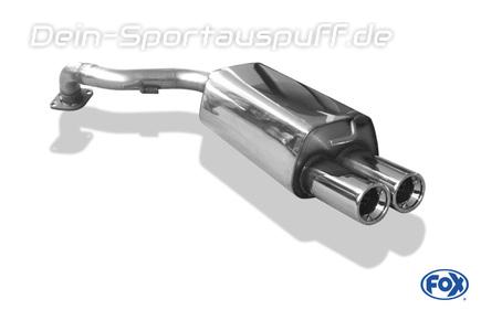 Fox Edelstahl Sportauspuff Toyota Corolla Verso R1 1.8l 2x80mm rund eingerollt gerade mit Absorber