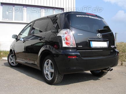 Fox Edelstahl Sportauspuff Toyota Corolla Verso R1 1.8l 2x88x74mm oval eingerollt abgeschrägt