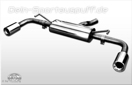 Fox Edelstahl Duplex Sportauspuff Toyota Auris 2.2l TD 1x90mm rund eingerollt gerade mit Absorber