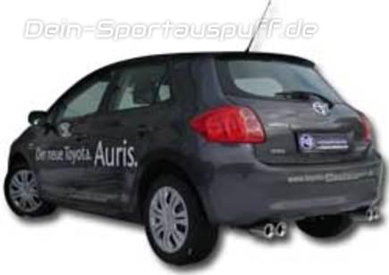 Fox Edelstahl Duplex Sportauspuff Toyota Auris 2.2l TD 2x90mm rund eingerollt gerade mit Absorber