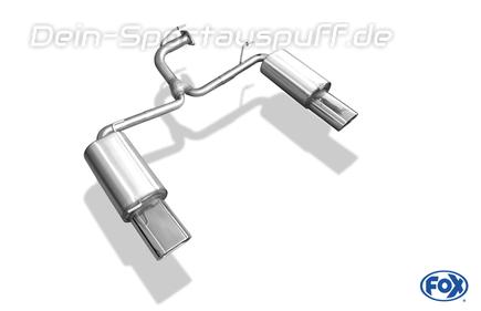Fox Edelstahl Duplex Sportauspuff Toyota Avensis T25 1.8l Limousine 160x80mm flachoval eingerollt abgeschrägt mit Absorber
