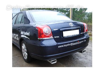 Fox Edelstahl Duplex Sportauspuff Toyota Avensis T25 2.0l Limousine 160x80mm flachoval eingerollt abgeschrägt mit Absorber