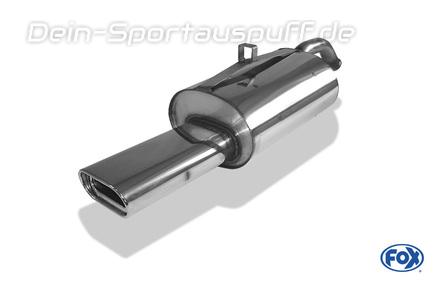 Fox Edelstahl Sportauspuff Toyota Paseo L5 160x80mm flachoval eingerollt abgeschrägt mit Absorber