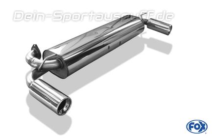 Fox Edelstahl Duplex Sportauspuff Toyota MR2 W1 Bj.84-89 1x90mm rund eingerollt gerade mit Absorber