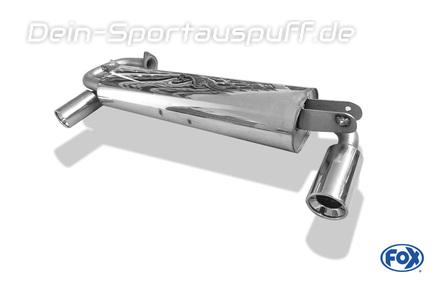 Fox Edelstahl Duplex Sportauspuff Toyota MR2 W2 Bj.89-99 1x90mm rund eingerollt gerade mit Absorber