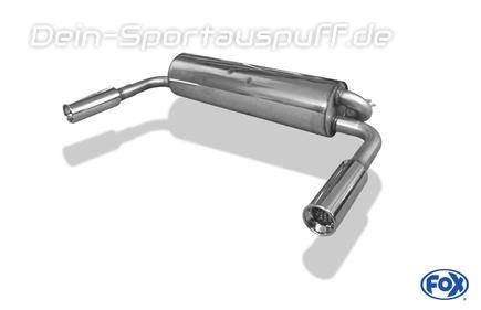 Fox Edelstahl Duplex Sportauspuff Toyota RAV 4 II 5-Tür Bj.00-06 1x90mm rund eingerollt gerade mit Absorber