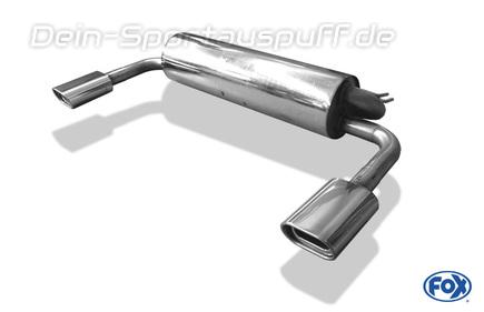 Fox Edelstahl Duplex Sportauspuff Toyota RAV 4 II 5-Tür Bj.00-06 135x80mm flachoval eingerollt abgeschrägt mit Absorber