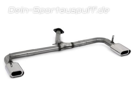 Fox Edelstahl Duplex Endrohrgeweih Toyota RAV 4 III 2.2l Diesel 135x80mm flachoval eingerollt abgeschrägt mit Absorber