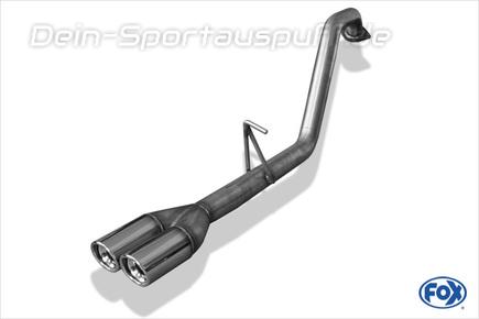 Fox Edelstahl Endrohrbogen Toyota Hilux - Double Cap 2x80mm rund eingerollt abgeschrägt mit Absorber