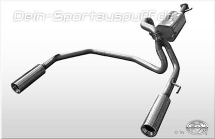 Fox Edelstahl Duplex Halbanlage ab Kat. Toyota Land Cruiser J12 3-türig 1x100mm rund eingerollt gerade mit Absorber