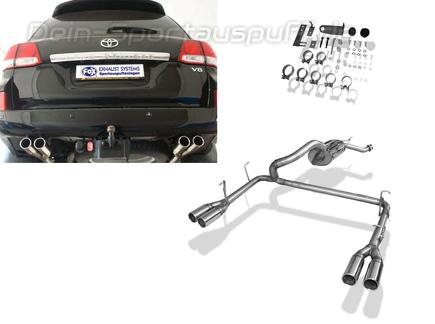 Fox Edelstahl Duplex Halbanlage ab Kat. Toyota Land Cruiser J20 2x76mm rund eingerollt gerade