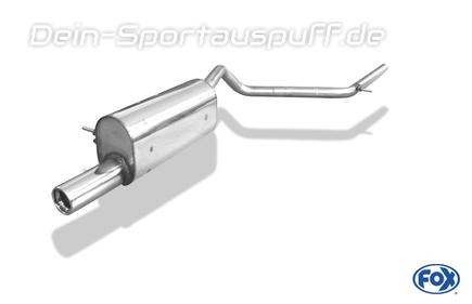 Fox Edelstahl Sportauspuff VW Fox 1x80mm rund eingerollt gerade mit Absorber