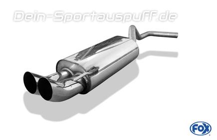Fox Edelstahl Sportauspuff (Ø50mm-System) VW Polo 6N 2x76mm DTM rund scharf gerade
