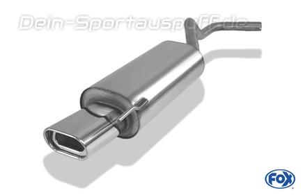 Fox Edelstahl Sportauspuff (Ø50mm-System) VW Polo 6N 135x80mm flachoval eingerollt abgeschrägt mit Absorber