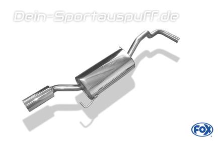 Fox Edelstahl Sportauspuff VW Polo 6KV Classic u. Variant 1x90mm rund eingerollt gerade mit Absorber