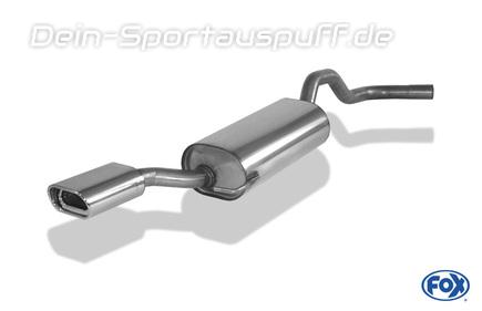 Fox Edelstahl Sportauspuff VW Polo 6KV Classic u. Variant 135x80mm flachoval eingerollt abgeschrägt mit Absorber