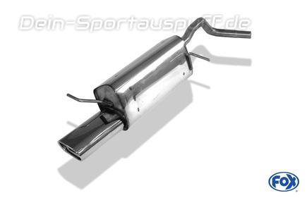 Fox Edelstahl Sportauspuff VW Polo 9N 135x80mm flachoval eingerollt abgeschrägt mit Absorber
