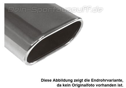 Fox Edelstahl Sportauspuff VW Polo 9N Cross 150x70mm flachoval eingerollt abgeschrägt