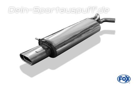 Fox Edelstahl Sportauspuff VW New Beetle 1C 9C u. Cabrio 1Y 135x80mm flachoval eingerollt abgeschrägt mit Absorber