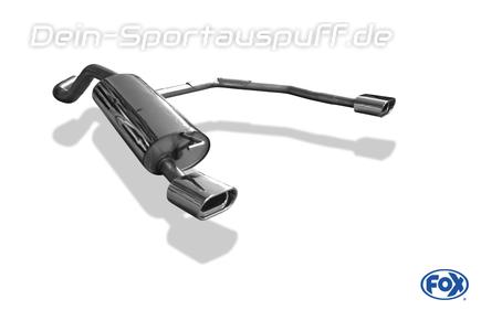 Fox Edelstahl Duplex Sportauspuff VW New Beetle 1C 9C u. Cabrio 1Y 135x80mm flachoval eingerollt abgeschrägt mit Absorber