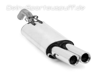 Fox Edelstahl Sportauspuff VW Golf 2 2x76mm rund eingerollt gerade mit Absorber