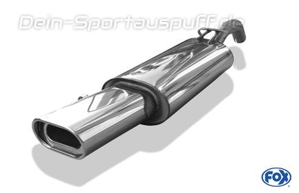 Fox Edelstahl Sportauspuff VW Golf 2 135x80mm flachoval eingerollt abgeschrägt mit Absorber