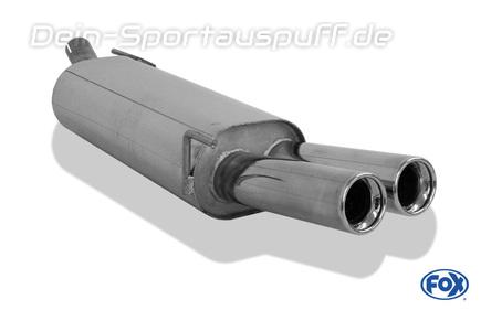 Fox Edelstahl Sportauspuff VW Golf 3 inkl. Cabrio 2x76mm rund eingerollt gerade mit Absorber