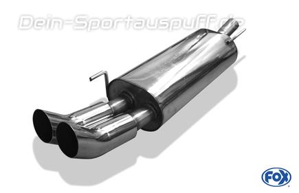Fox Edelstahl Sportauspuff VW Golf 3 inkl. Cabrio 2x76mm DTM rund scharf gerade