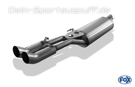 Fox Edelstahl Sportauspuff VW Golf 3 Variant 2x76mm DTM rund scharf gerade