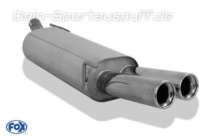 Fox Edelstahl Sportauspuff VW Golf 4 Cabriolet 2x76mm rund eingerollt gerade mit Absorber