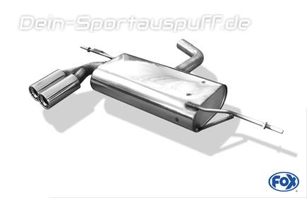 Fox Edelstahl Sportauspuff VW Golf 5 Plus 2x80mm rund eingerollt gerade mit Absorber