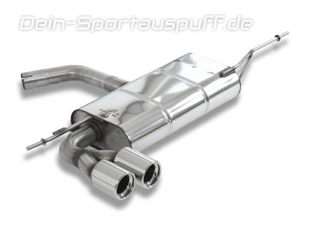 Fox Edelstahl Sportauspuff VW Golf 5 Plus Cross 5M 2x80mm rund eingerollt gerade mit Absorber