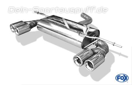 Fox Edelstahl Duplex Sportauspuff VW Golf 5 Plus Cross 5M 2x80mm rund eingerollt gerade mit Absorber
