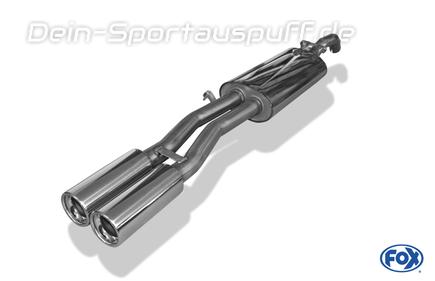 Fox Edelstahl Sportauspuff VW Jetta 2 19E 2x80mm rund eingerollt gerade mit Absorber