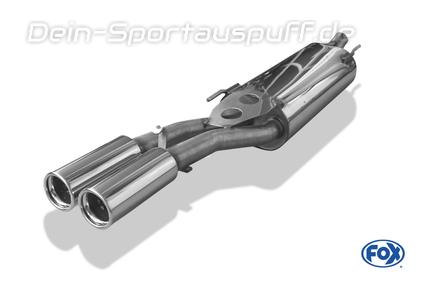 Fox Edelstahl Sportauspuff VW Vento Typ 1HX 2x76mm rund eingerollt gerade mit Absorber