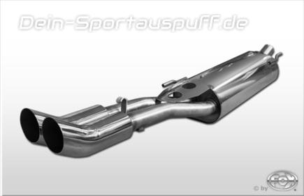 Fox Edelstahl Sportauspuff VW Vento Typ 1HX 2x76mm DTM rund scharf gerade