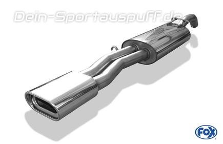 Fox Edelstahl Sportauspuff VW Vento Typ 1HX 135x80mm flachoval eingerollt abgeschrägt mit Absorber