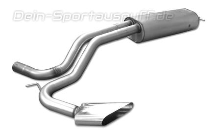 Fox Edelstahl Sportauspuff Sidepipe VW Bora 1J inkl. Variant 130x50mm flachoval scharf abgeschrägt