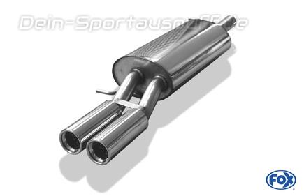 Fox Edelstahl Sportauspuff VW Passat 3B 3BG 2x76mm rund eingerollt gerade mit Absorber